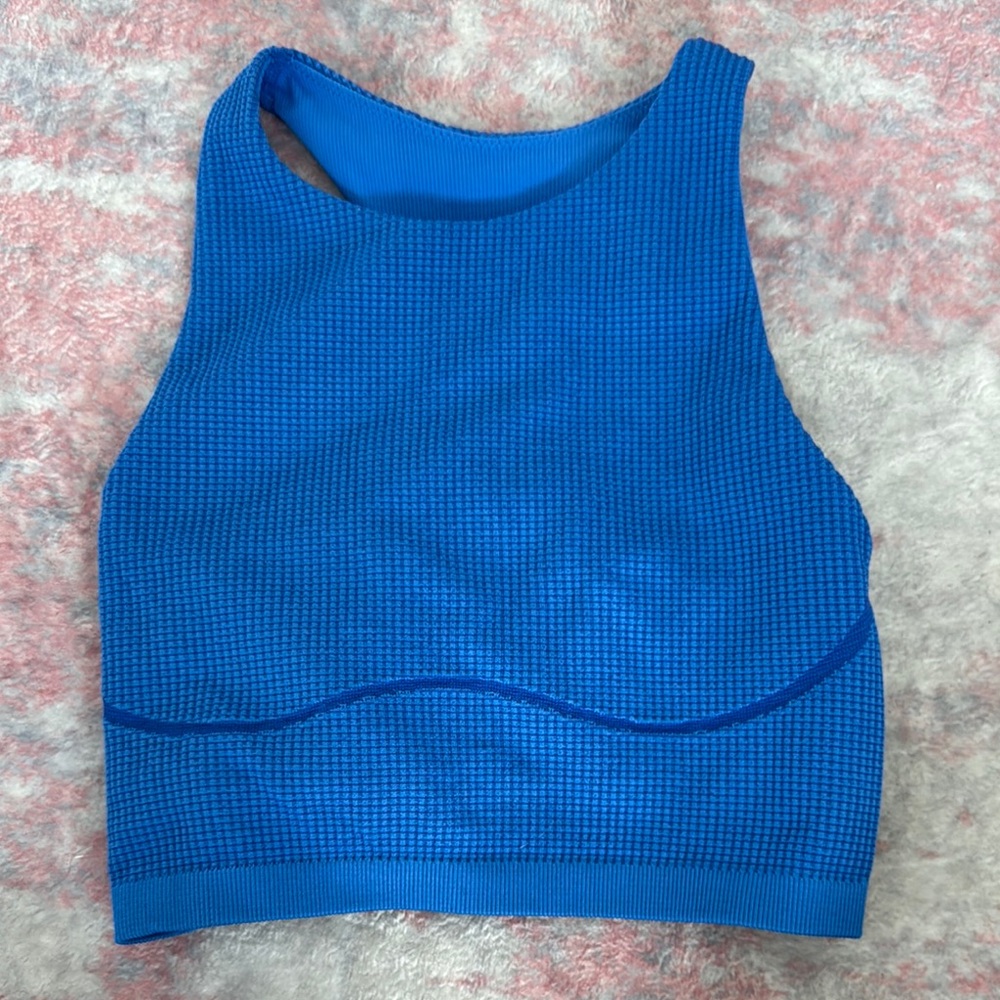 Aerie Blue Textured Crop Top